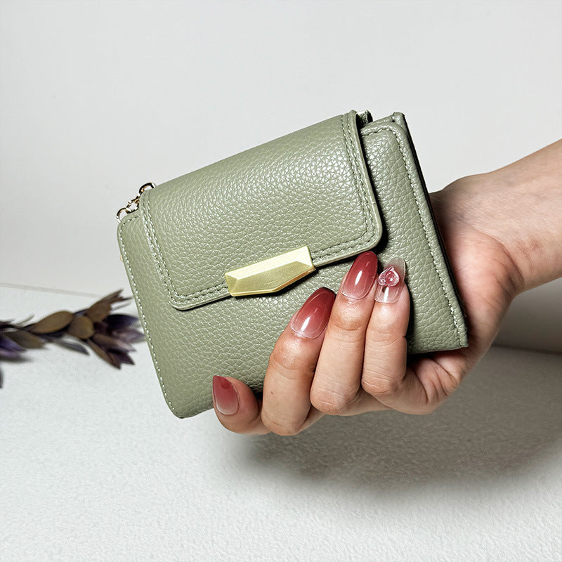 Women's Lychee Pattern High Sense Folding Multiple Ladies Wallets