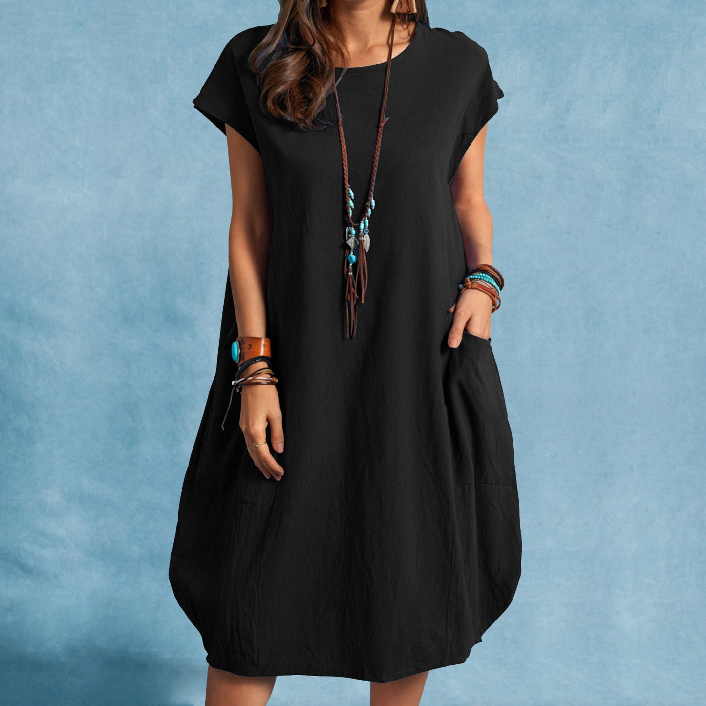 Women's Cotton Linen Loose Casual Solid Color Clothing