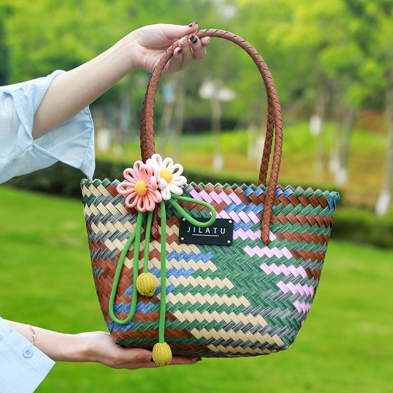 Women's Vegetable Basket Hand-woven Summer Large Capacity Handbags