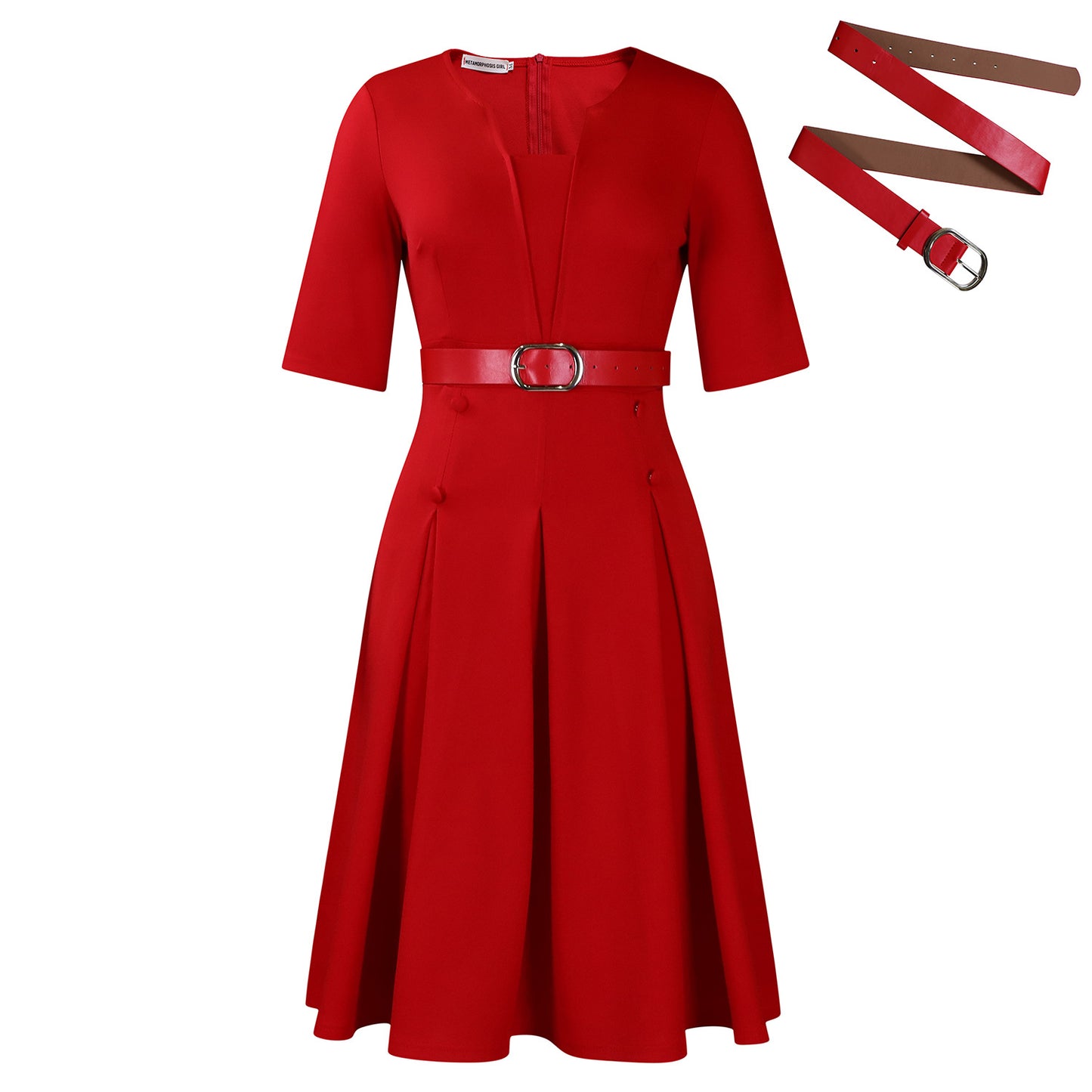 Women's Fashion Elegant Graceful Solid Color Half Sleeve Plus Size