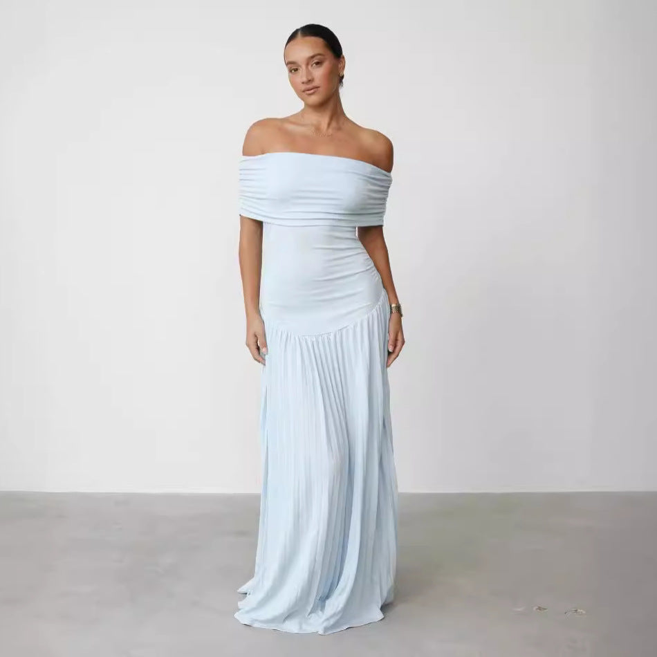 Dress Elegant Sexy Pleated French Style Dresses