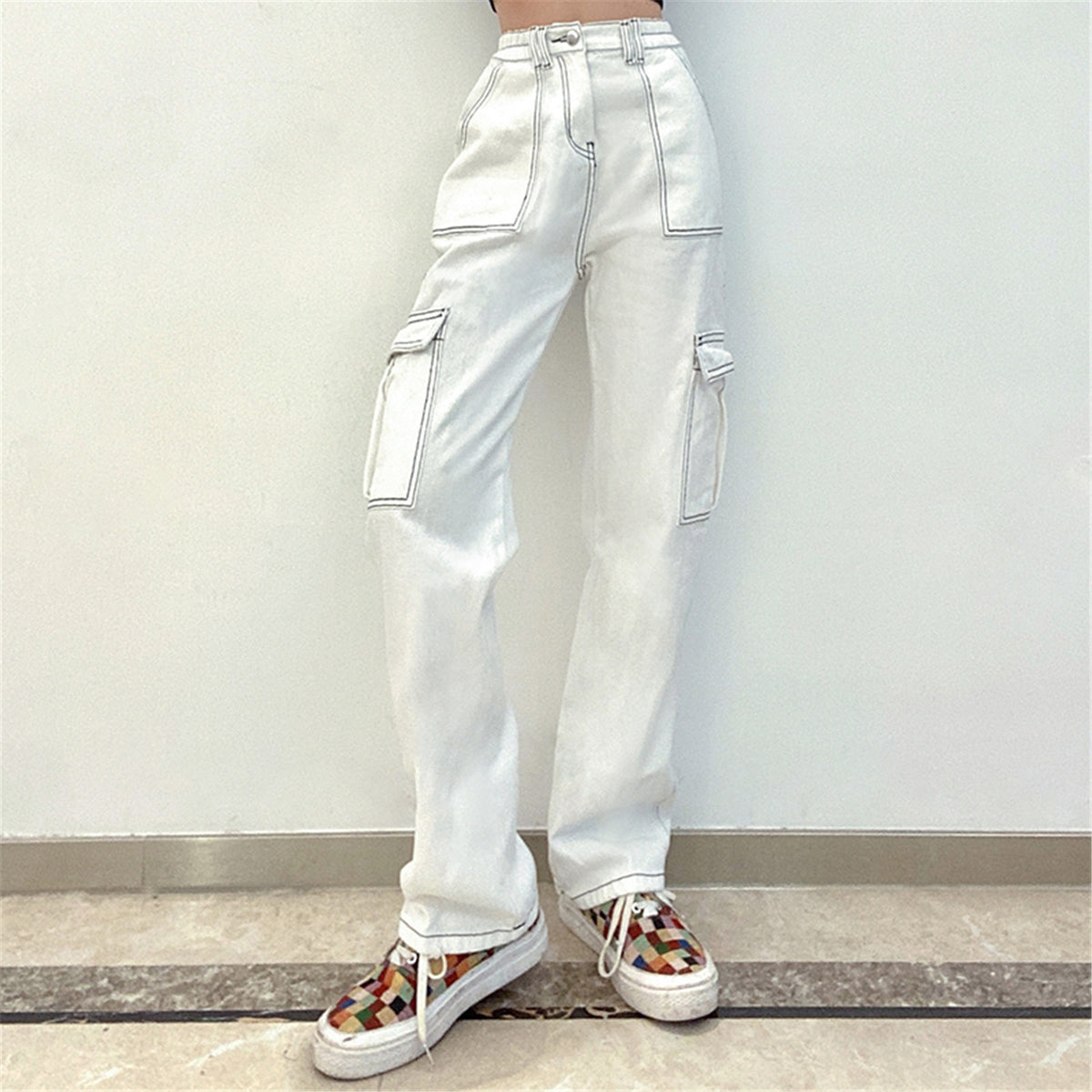 Women's Denim Design Personality Work Clothes Trousers Women's Jeans