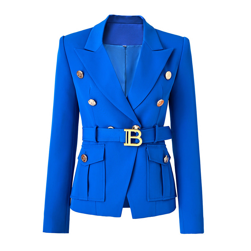 Women's Two-color Pocket Slim Fit Small Business Blazers