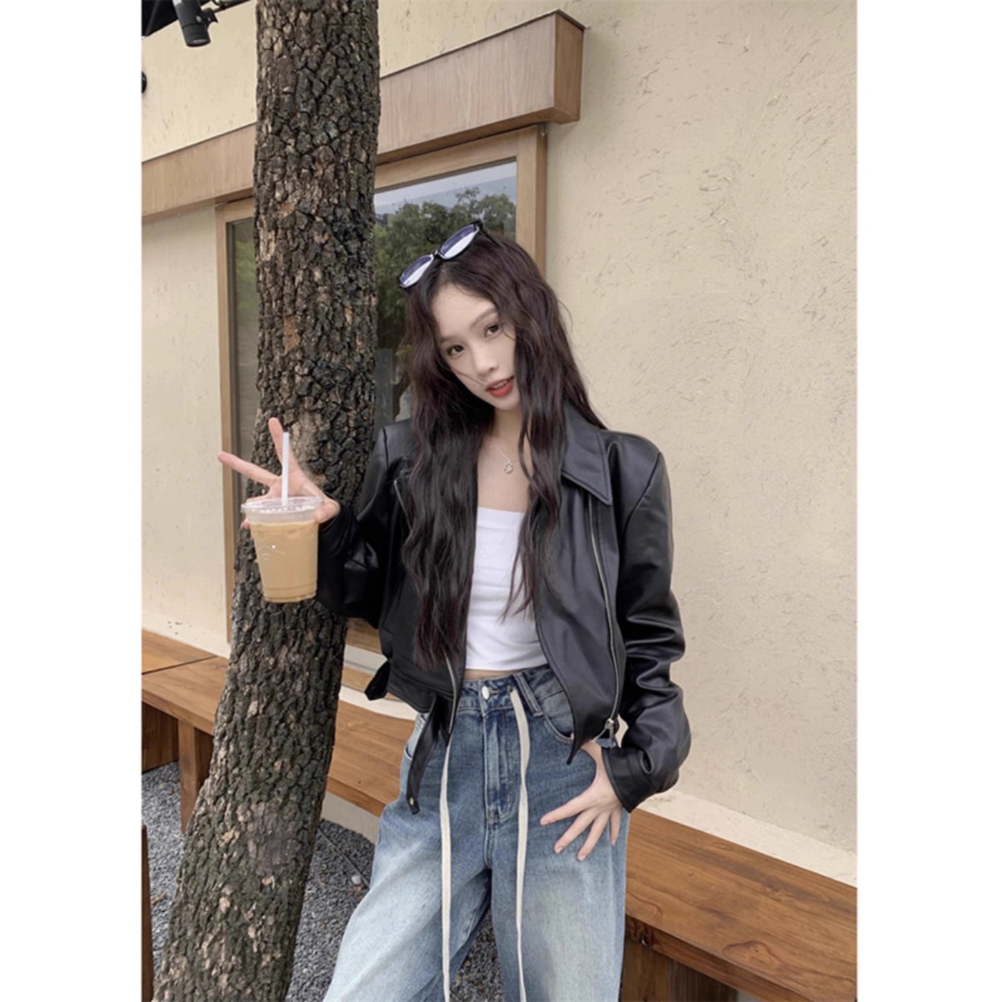Women's Leather Retro Loose Fried Street Long Jackets