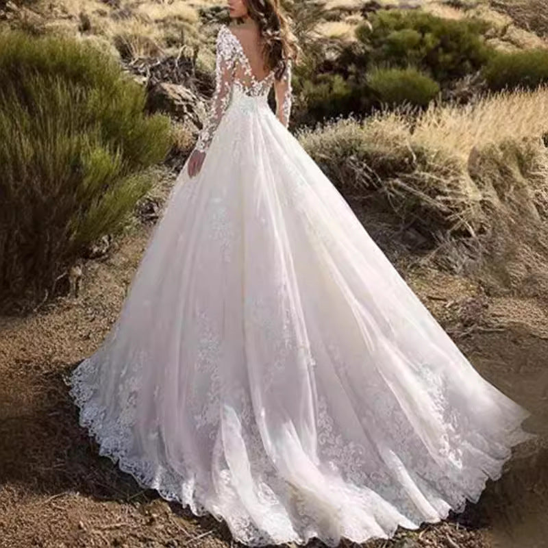 Women's Clothes Sexy Lace Flower Trailing Large Dresses