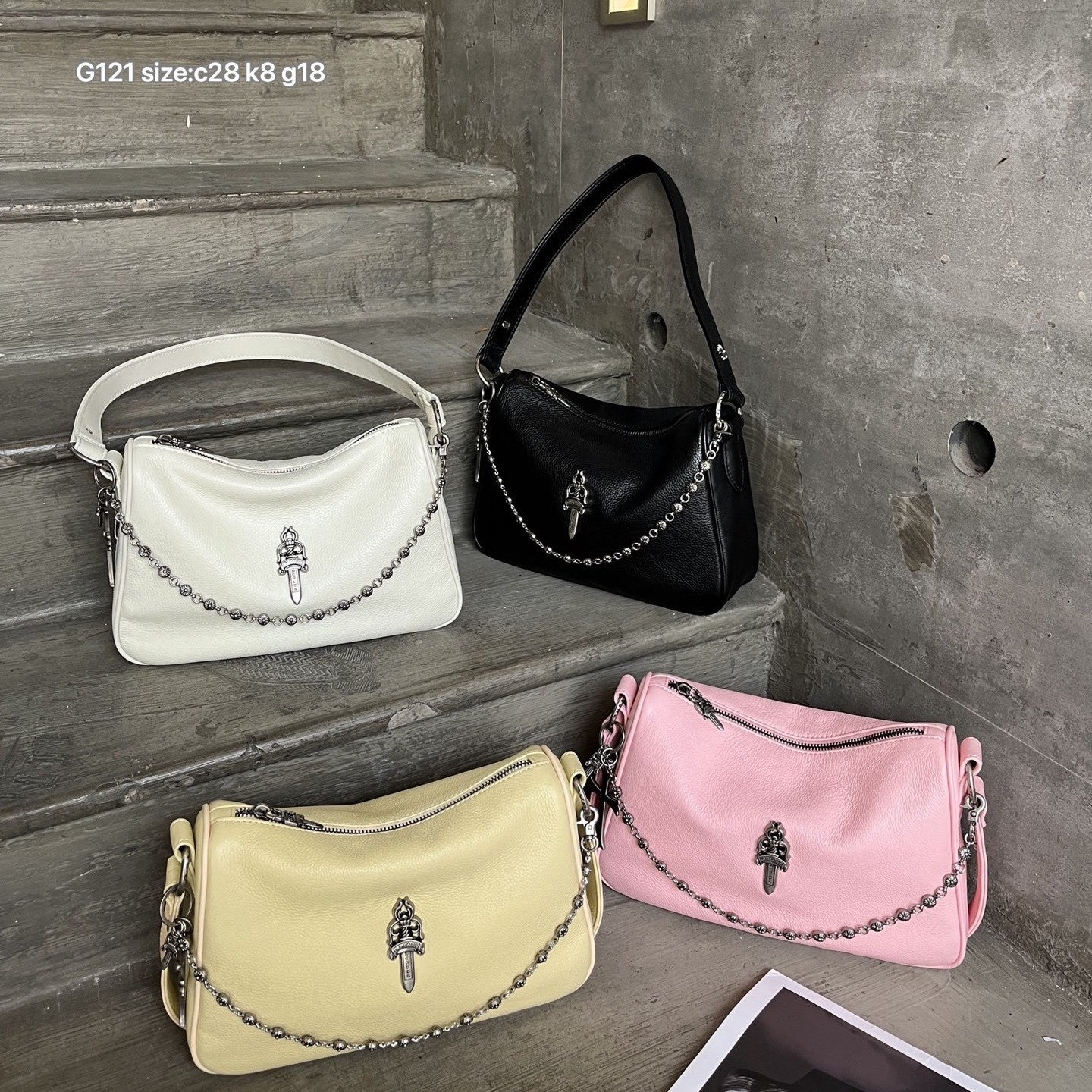 Women's Block Design Big Sword Chain Armpit Bags