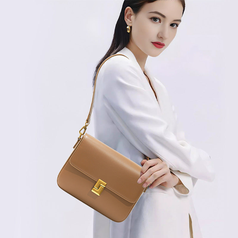Graceful Women's Leather High-grade Genuine Underarm Small Square Bags
