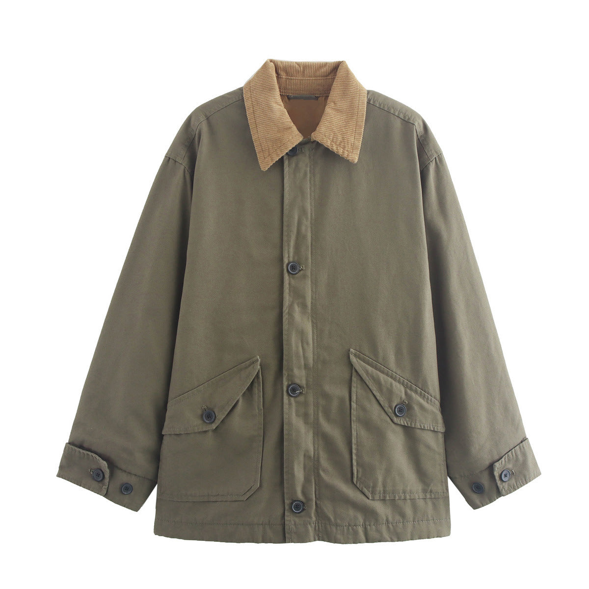 Women's Loose Large Profile Comfortable Windbreaker Canvas Coats