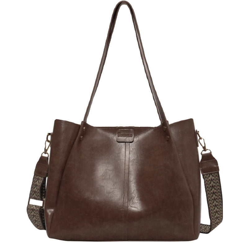 Women's High-grade Genuine Leather Commuter Large Capacity Crossbody Bags