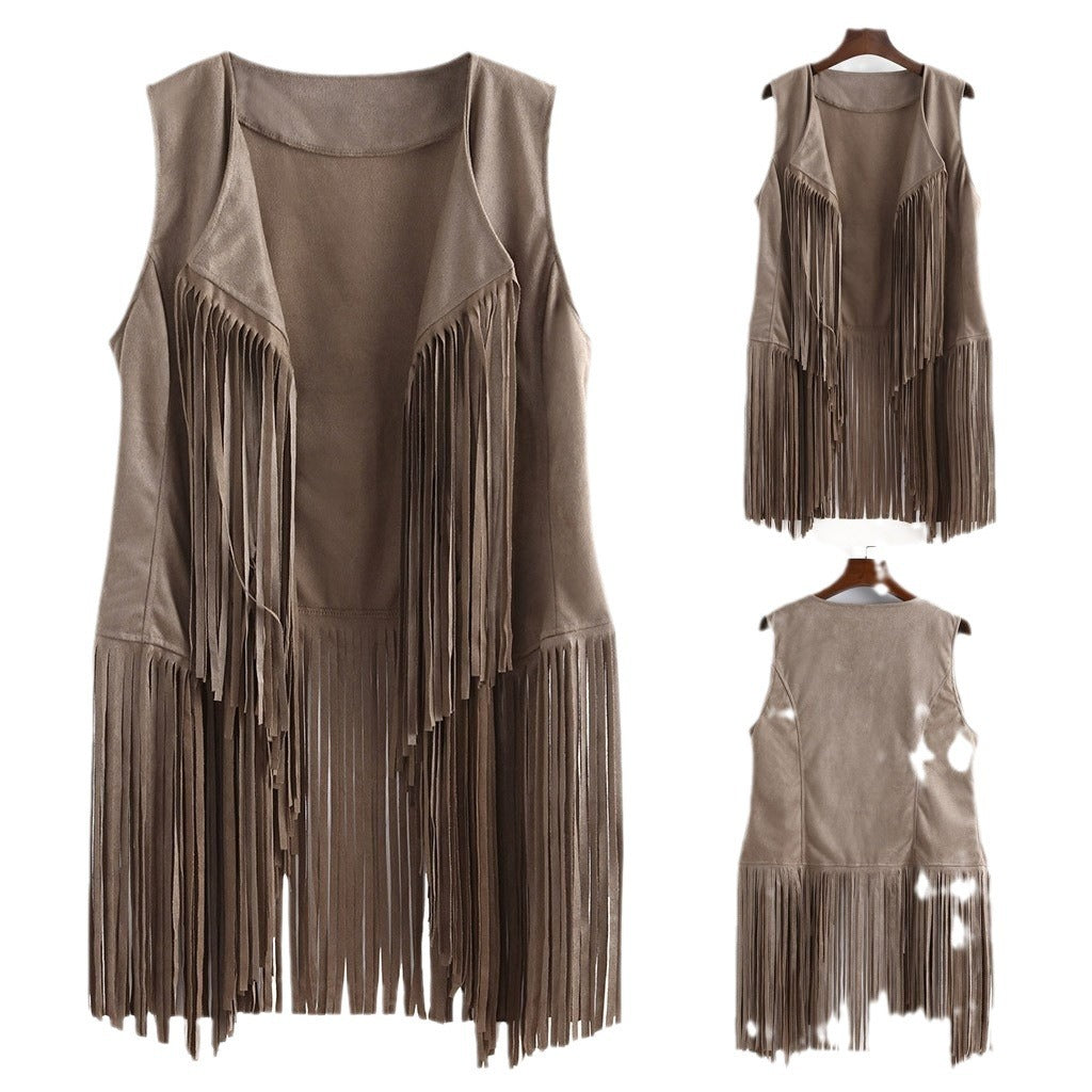 Unique Women's Personalized Tassel Sleeveless Fashion Women's Vest