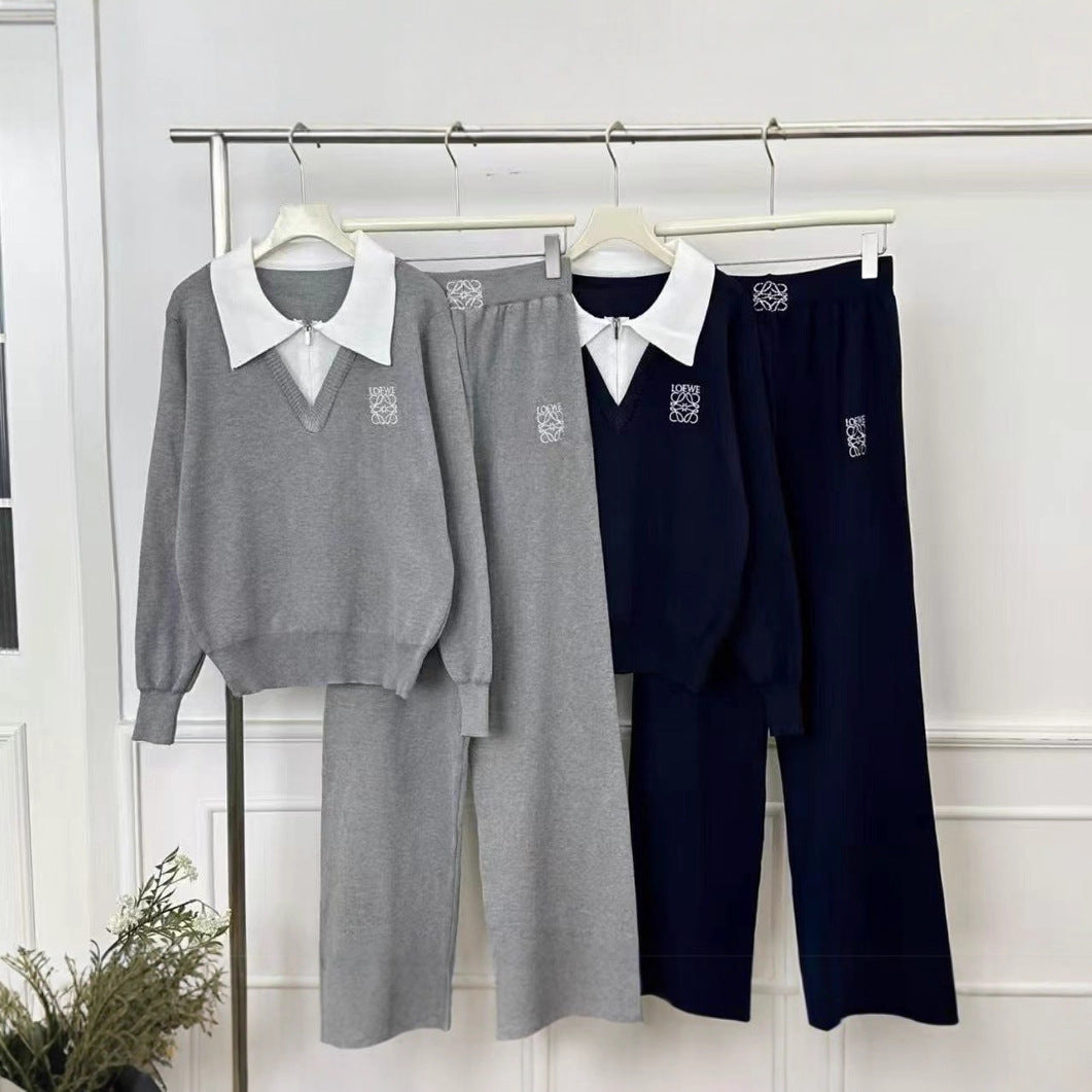 Women's Fake Two-piece Color Matching Contrast Lapel Suits