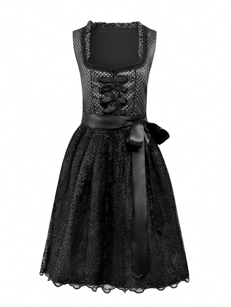 Women's Hot Maid Beer Sleeve Tied Dress Dresses