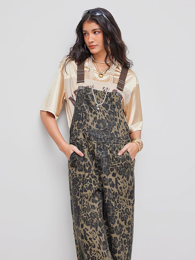 Women's American Retro Street Suspender Loose-fitting Jumpsuits