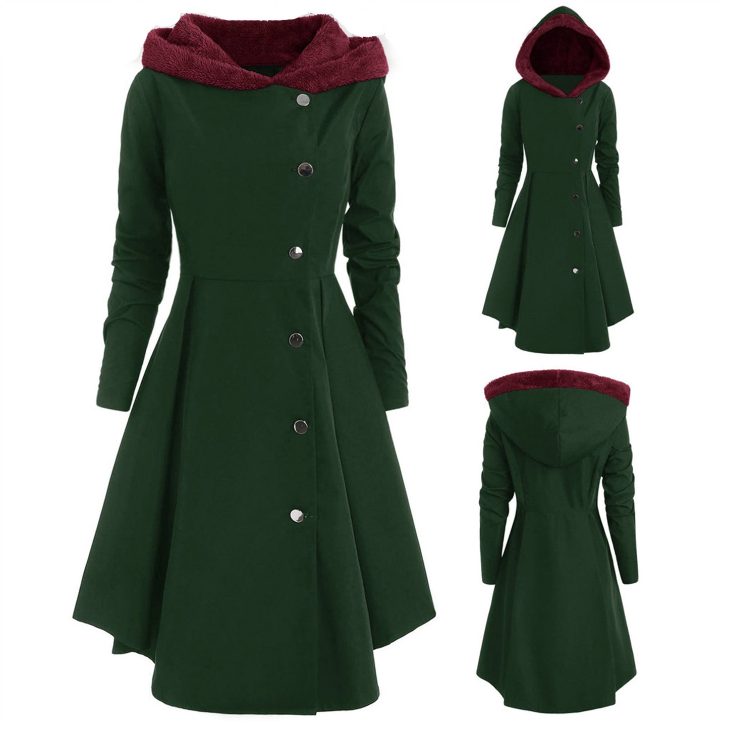 Women's Halloween Woolen Christmas Clothes Elegant Trench Coats