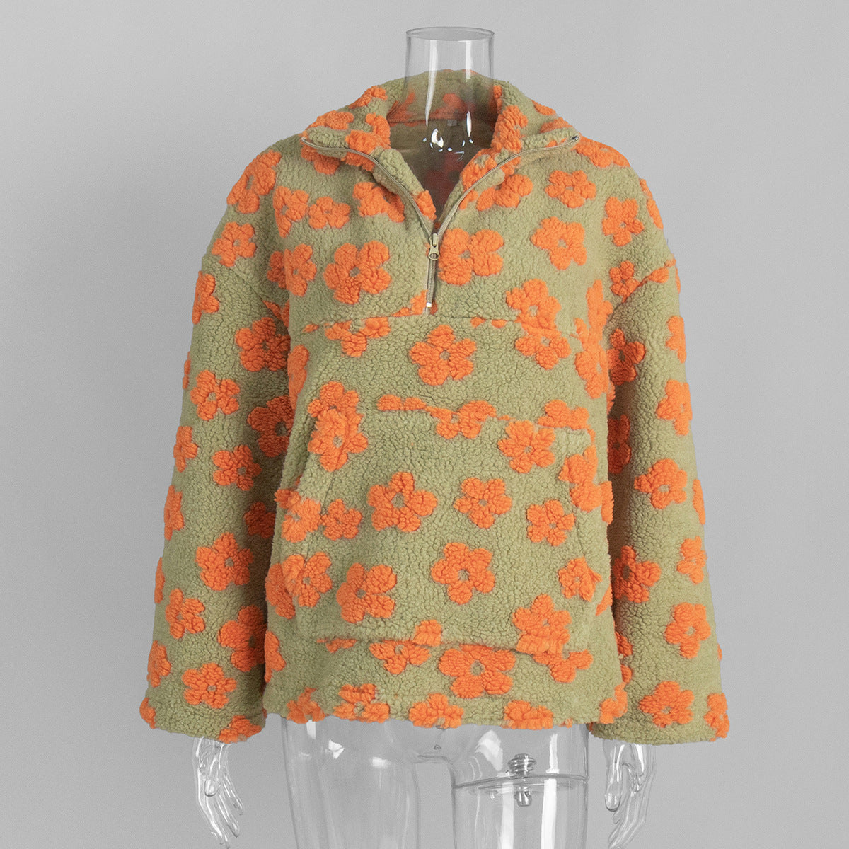Women's Polar Fleece Flower Fashion Warm Fur Sweaters