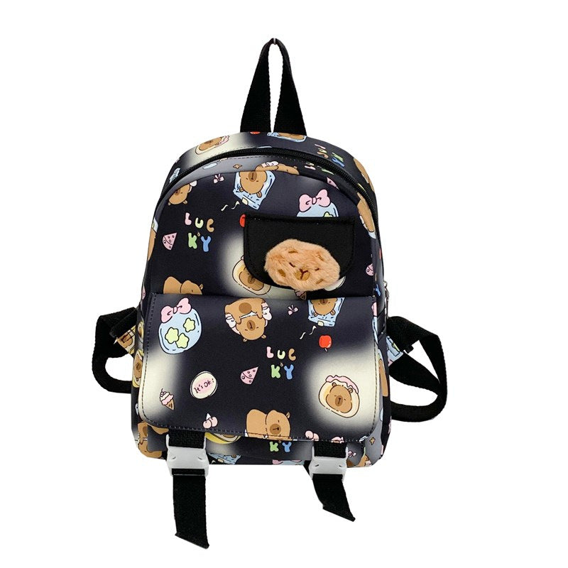 Children's Cute Cartoon Large Capacity Exquisite Capybara Kindergarten School Bags