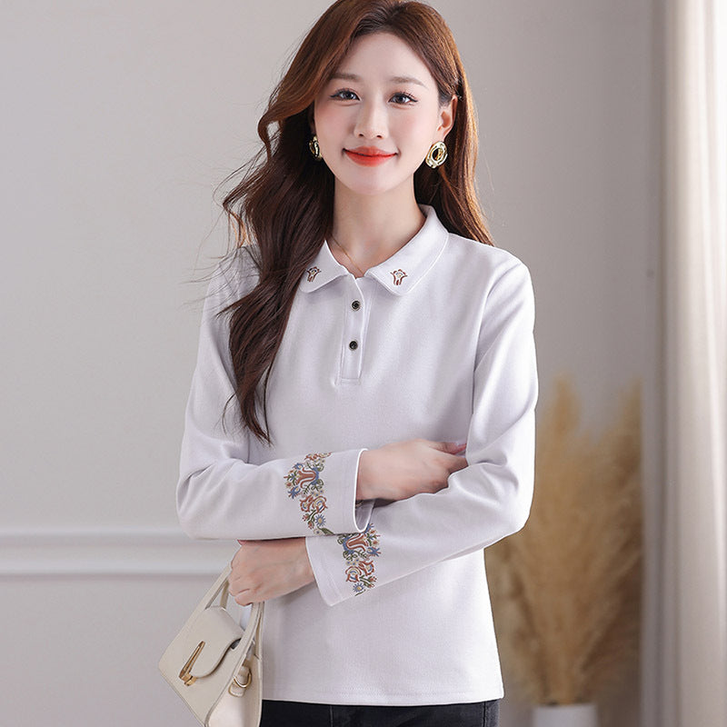 Women's Long-sleeved T-shirt Outer Wear Mother's National Style Women's Sweater, Sweater