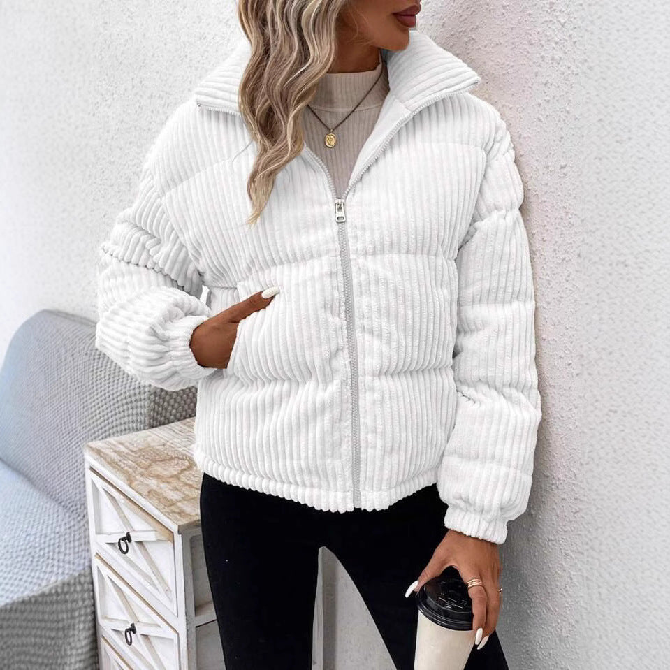 Women's Stylish Corduroy Cotton Thickened Large Coats