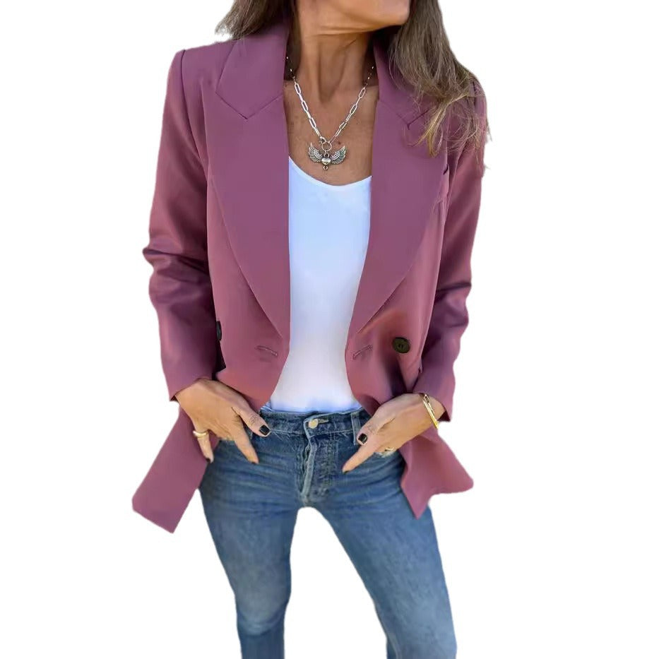 Women's Autumn Solid Color Fashion Long Sleeve Small Suit