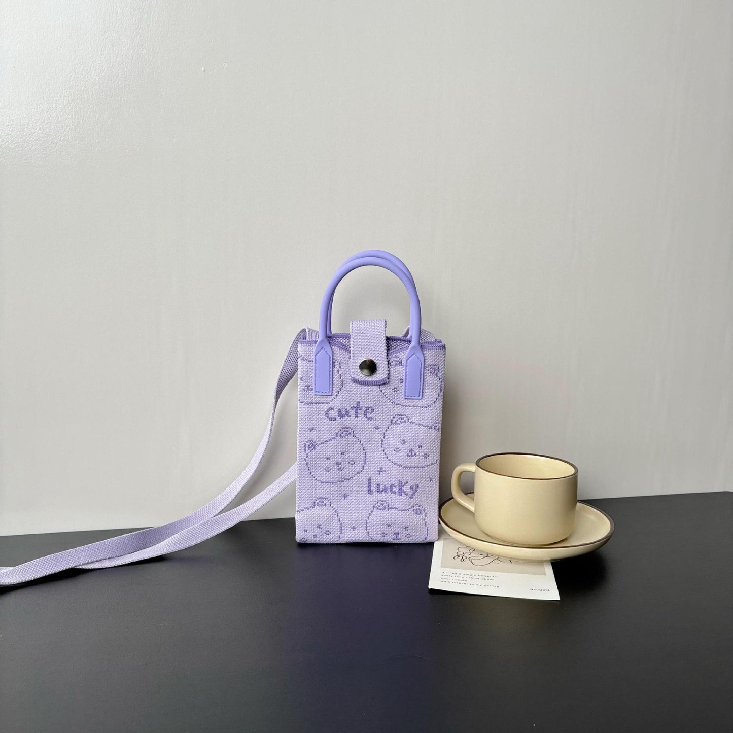 High Sense Mobile Cartoon Knitted Dopamine Bags