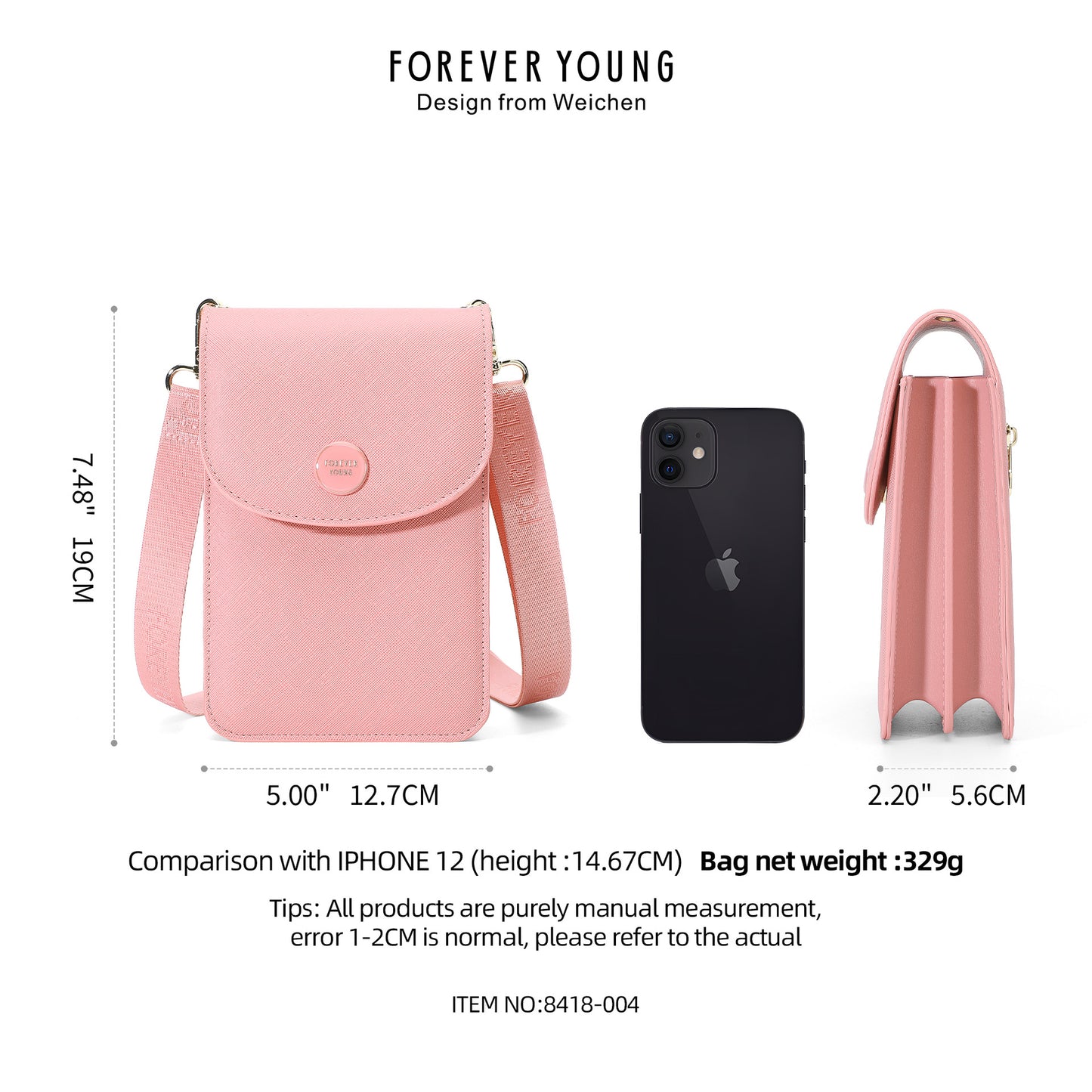 Fashion Cross Pattern Single Commuter Vertical Phone Bags