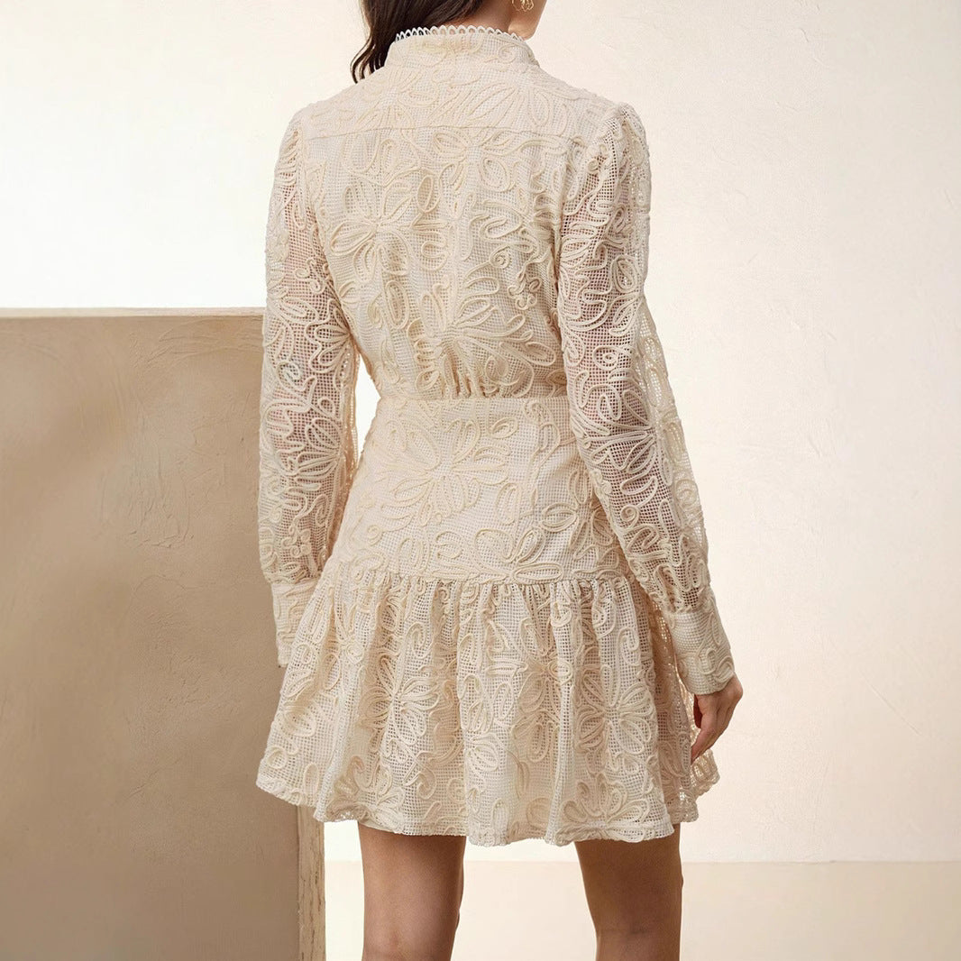 Women's Casual Elegant Lace Stitching Dress Dresses
