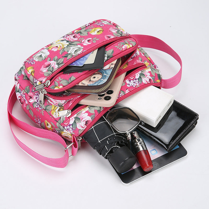Women's Canvas Printing Mother Large Capacity Leisure Crossbody Bags
