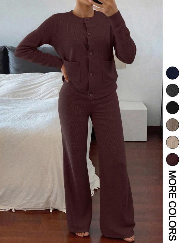 Women's Fashionable Temperament Knitted Idle Style Casual Suits