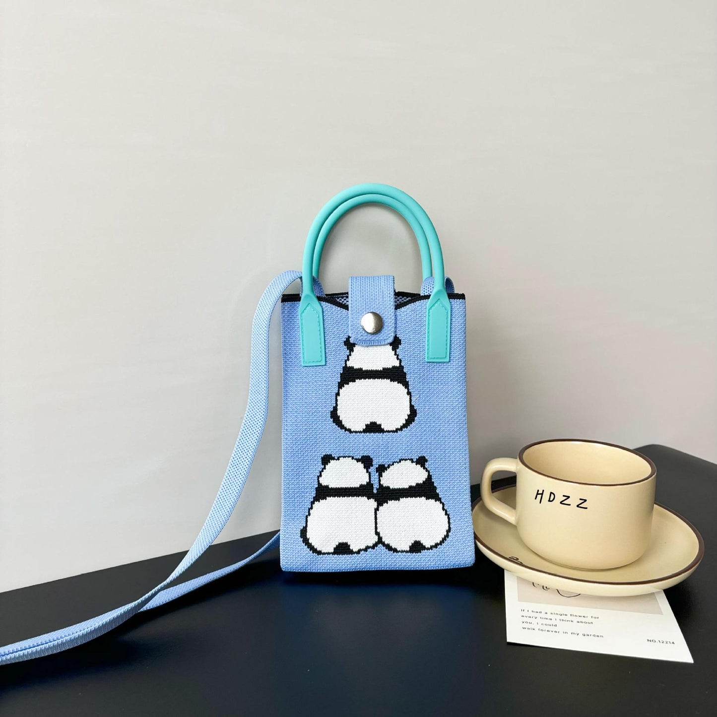 High Sense Mobile Cartoon Knitted Dopamine Bags