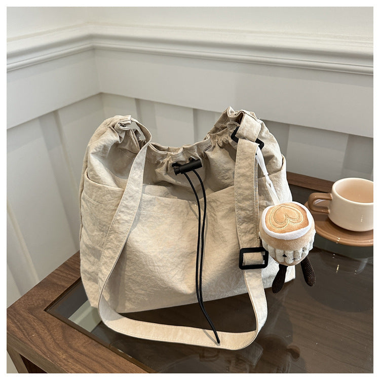 Capacity Waterproof Nylon Cloth Drawstring Ruffle Bags