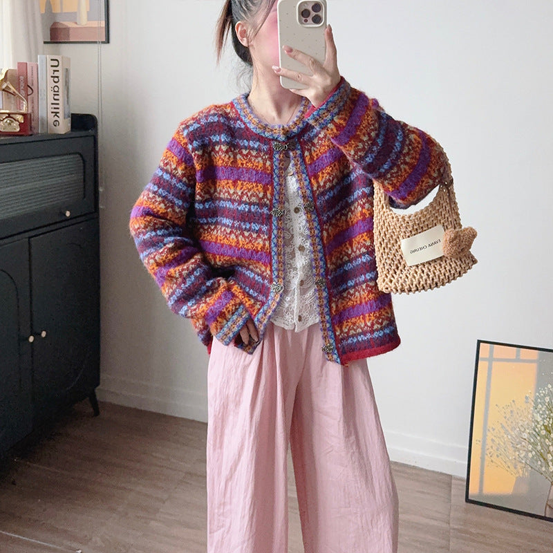 Women's Retro Ethnic Style Jacquard Knitted Knitwear