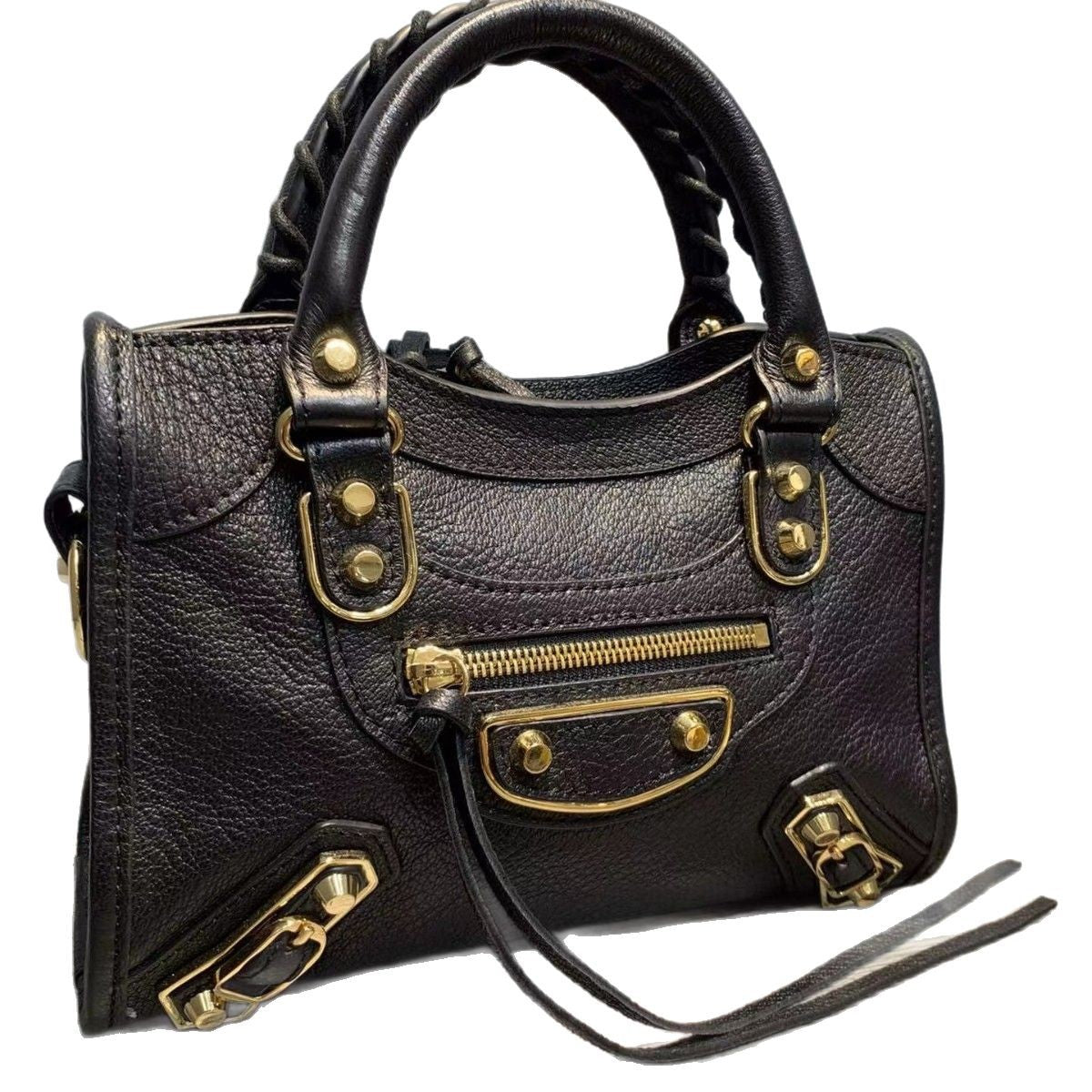 Women's Woman Elegant Motorcycle Goat Leather Vintage Crossbody Bags