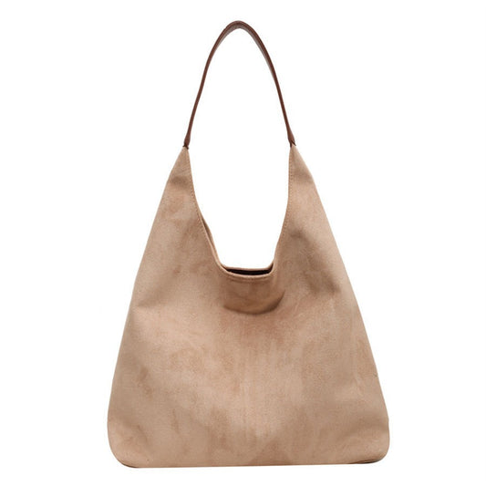 Women's Suede Bread Fashionable Retro Large Capacity Tote Bags