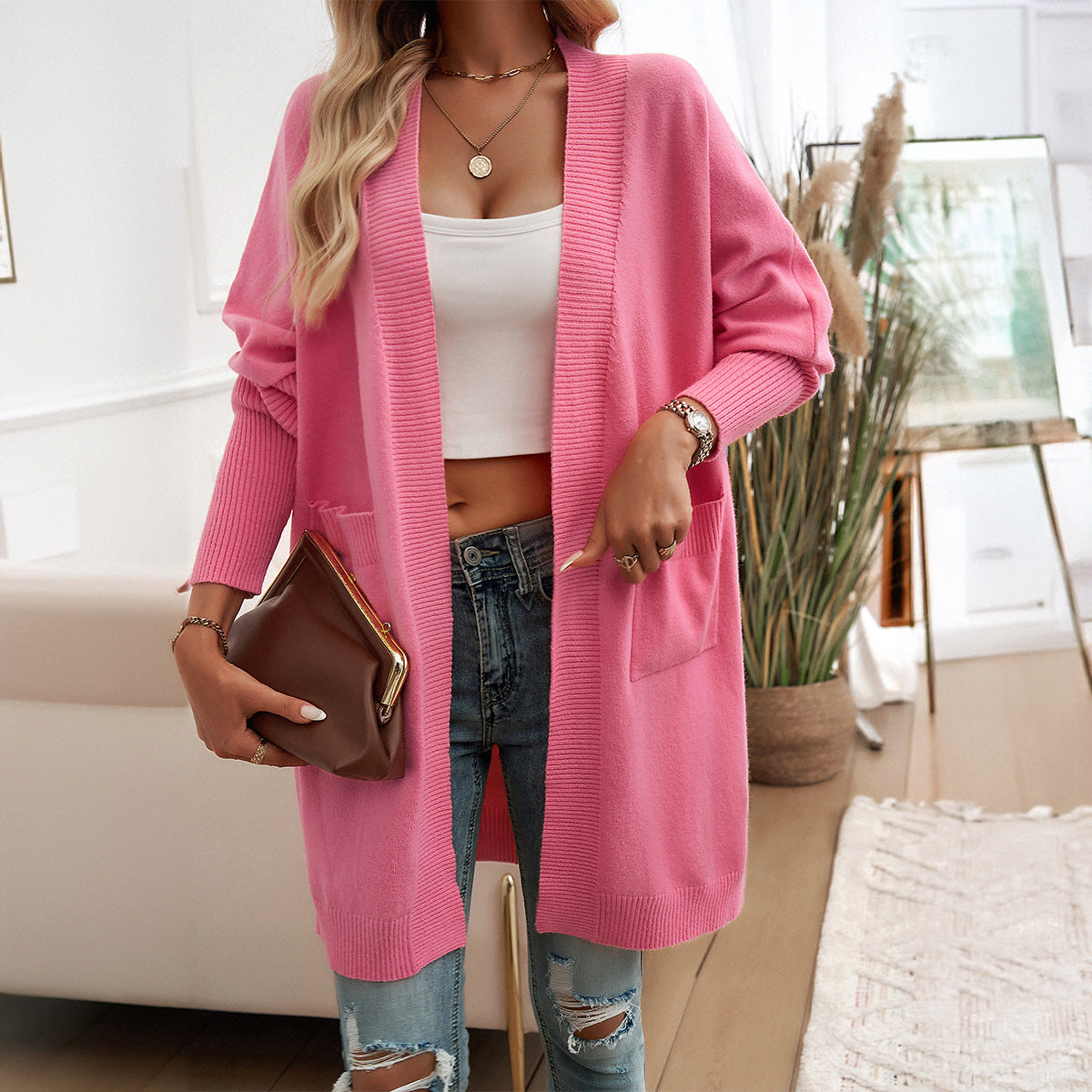 Women's Batwing Sleeve Elegant Solid Color Sweaters