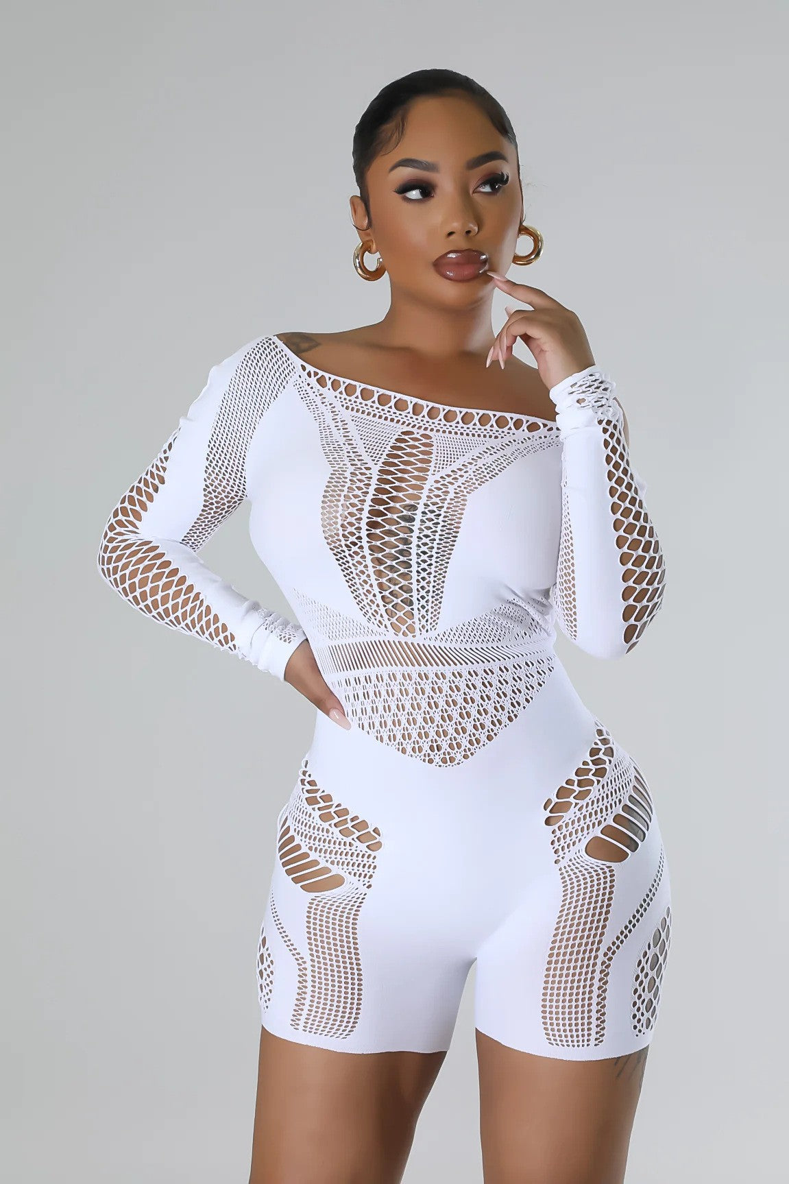 Women's Autumn Solid Color Long Sleeve Hollow Sexy Women's Jumpsuit/clothing