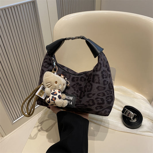 Women's Korean Fashion Leopard Print Popular Dumpling Bags