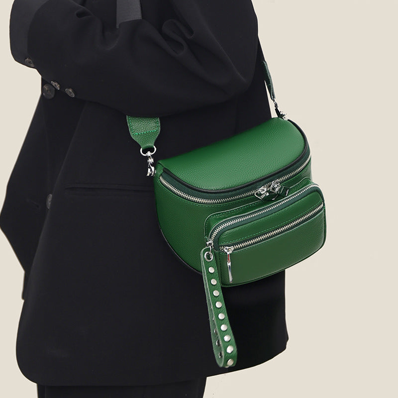 Women's Saddle Niche High-grade First Layer Cowhide Crossbody Bags