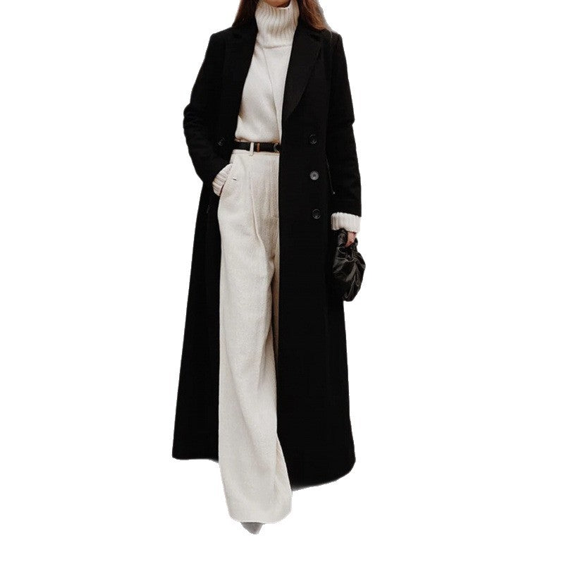 Women's Large Loose Casual Long Pure Color Coats