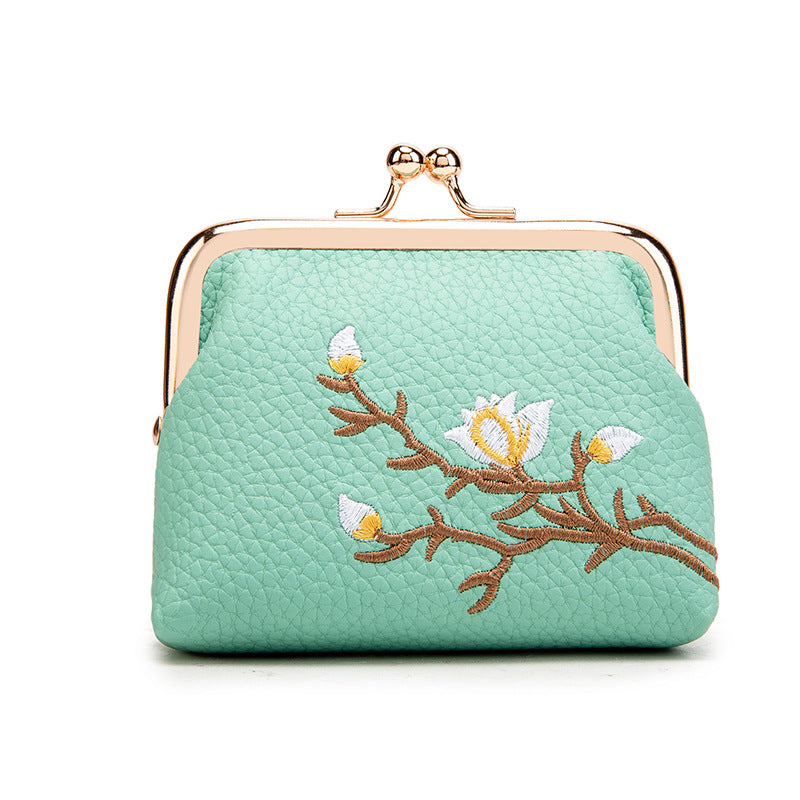Women's Portable Mini Clutch Embroidered Multifunctional Coin Purses