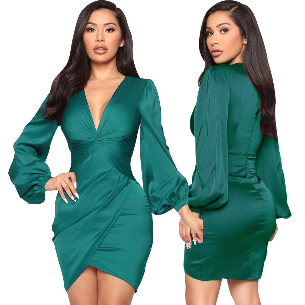 Women's Sexy Fashion Solid Color Night Show Dresses