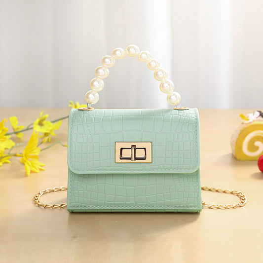 Classy Pearl Hand Crocodile Pattern Gel Shoulder Bags