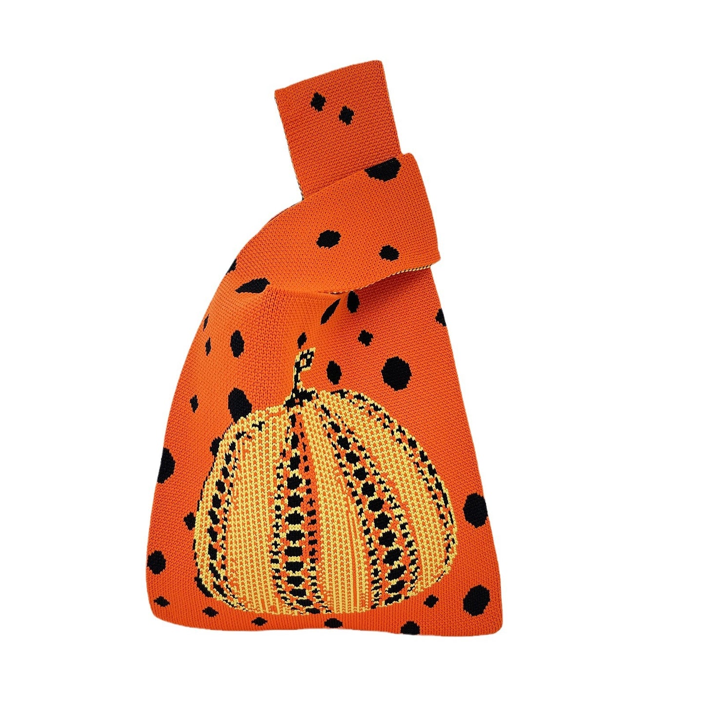 Soft Glutinous Pumpkin Knitted Fashionable Large Handbags