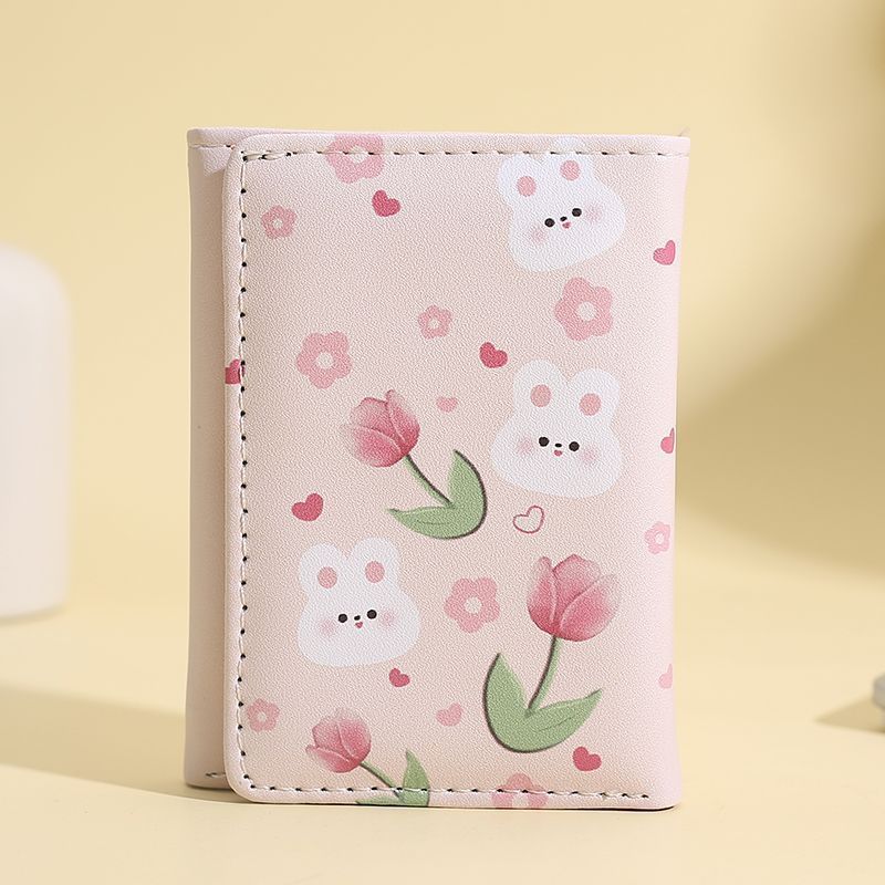 Women's Rabbit Tulip Off Short Style Cute Ladies Wallets