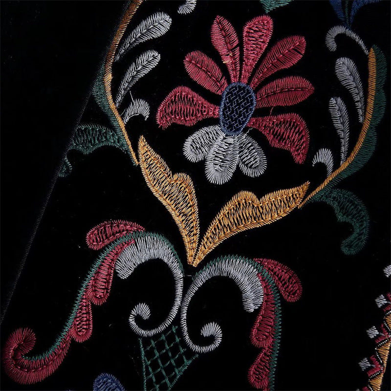 Women's Winter Long-sleeved Embroidery Veet Shirt Blouses
