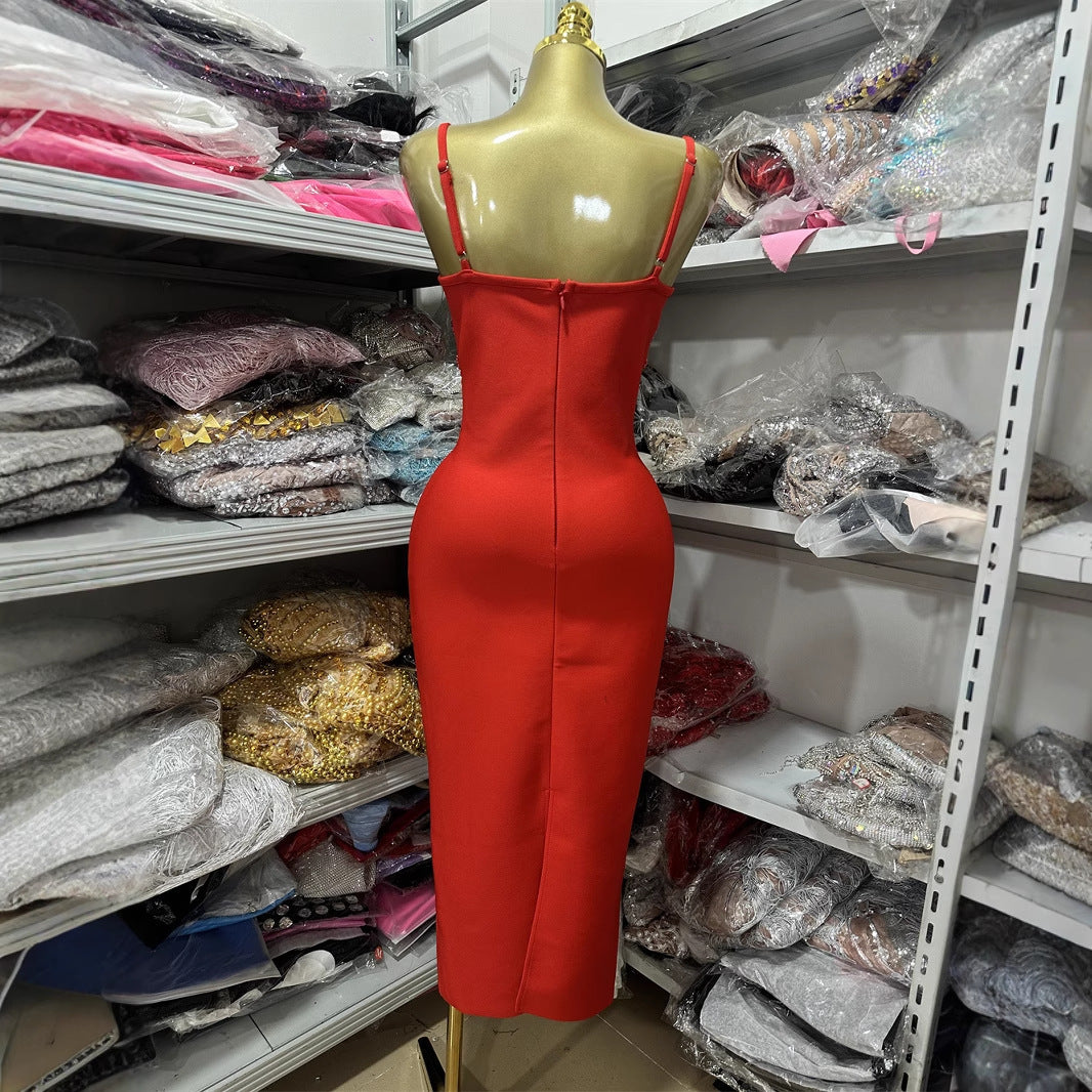 Sexy Strap Bandage Dress Beading Party Dresses