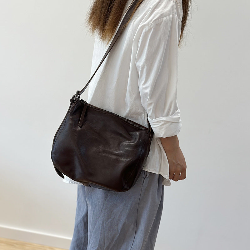 Women's Style Vegetable Tanning Leather Genuine High Crossbody Bags