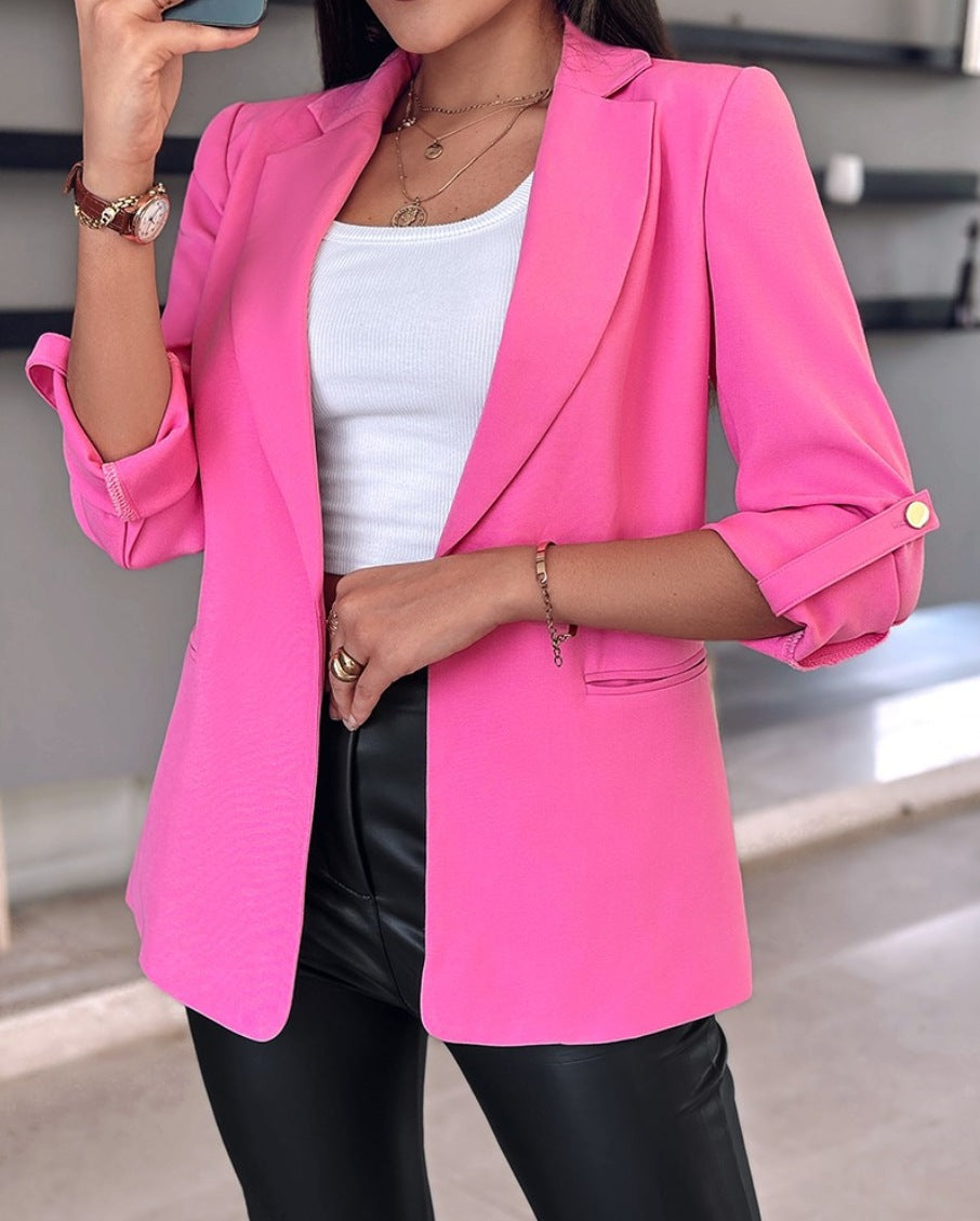 Women's Long Sleeve Solid Color For Small Suit