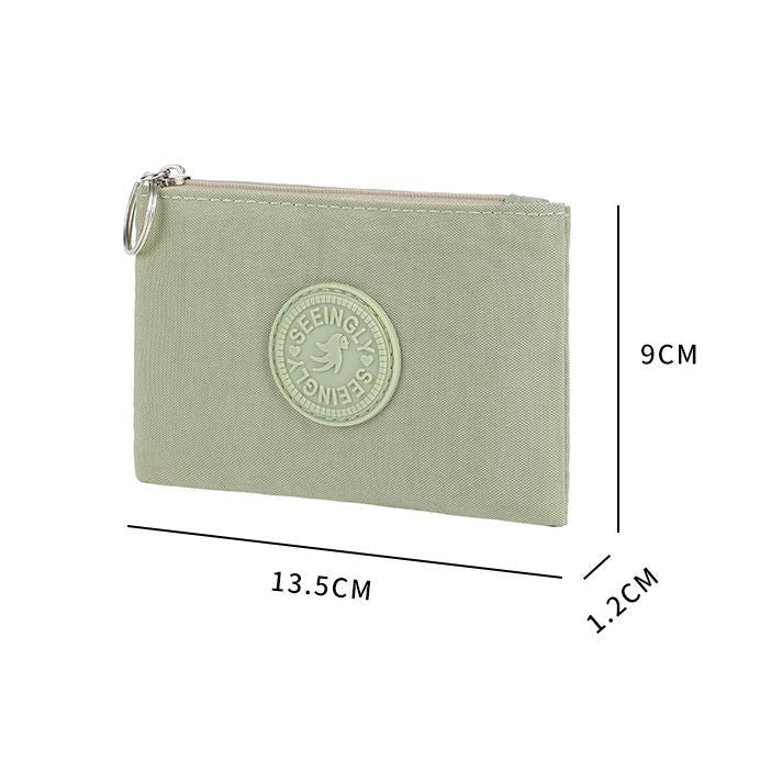 Cool Glamorous Zipper Nylon Solid Color Card Holder