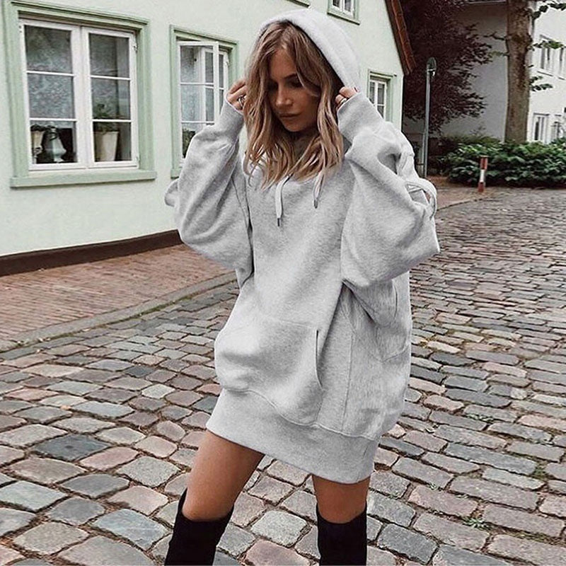 Women's Fashion Solid Color Pullover Loose Fleece Sweaters