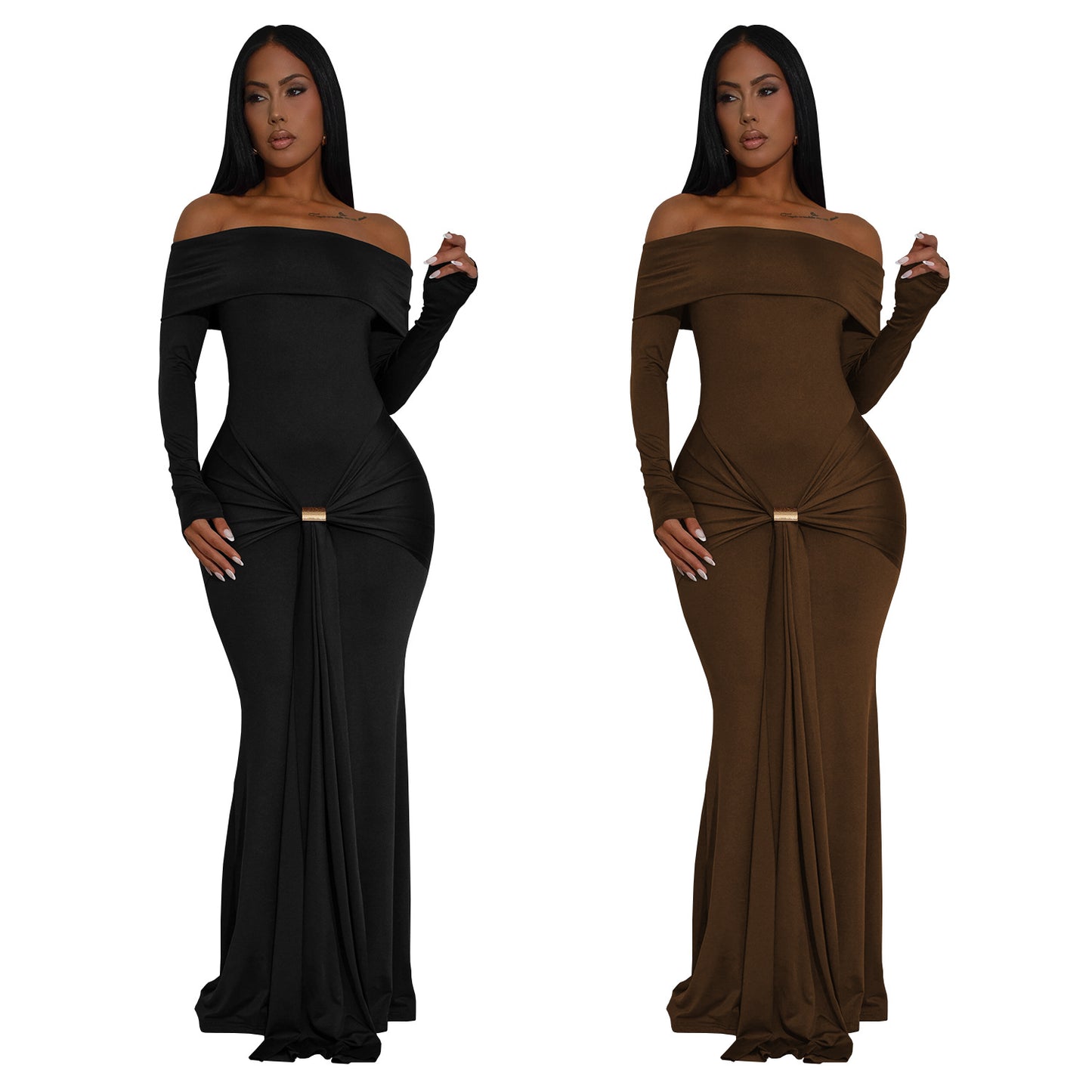 Women's Fashion Wear Sexy Slim Fit Arm Dresses